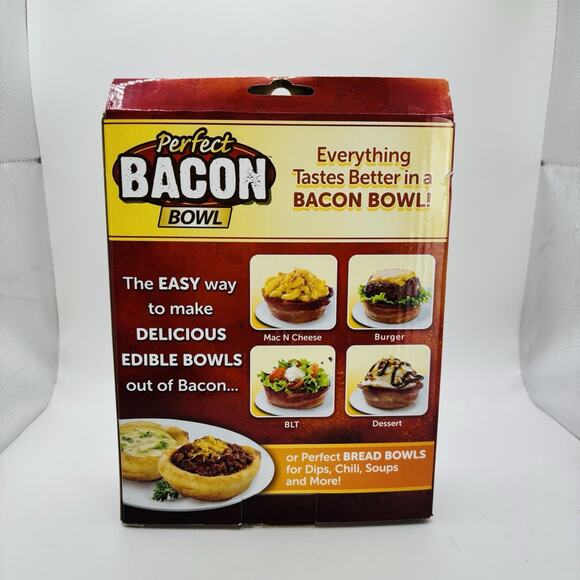 As Seen On TV Perfect Bacon Bowl 2 Bowls Included Dishwasher Safe New in Box - Picture 3 of 8